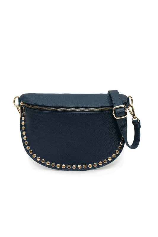 Harley Studded Leather Sling Bag | Navy
