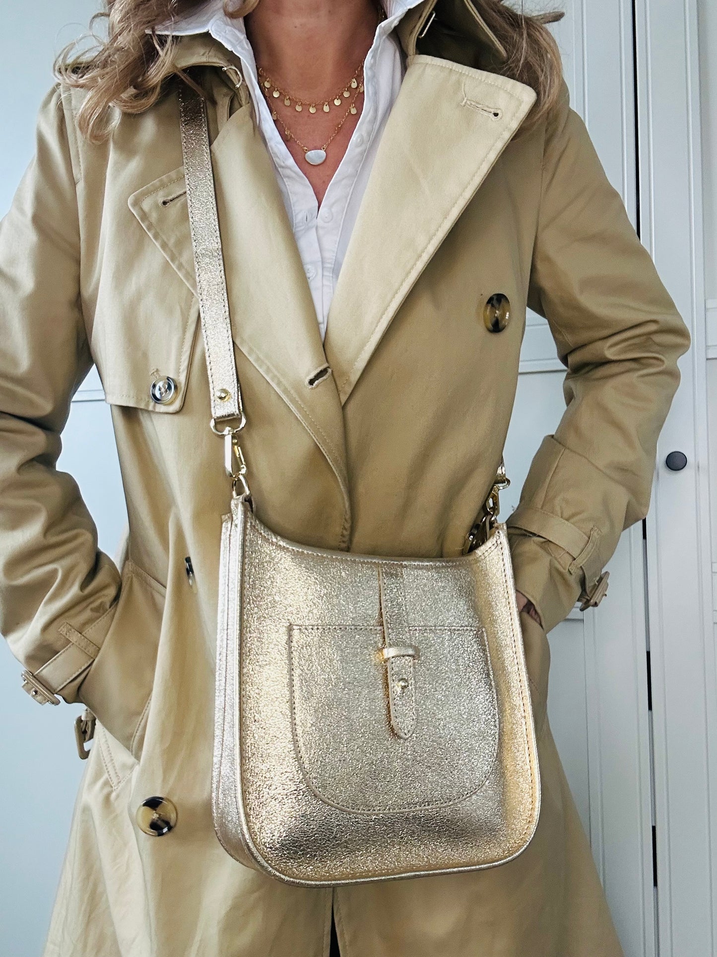 Portofino Leather Bag | Gold