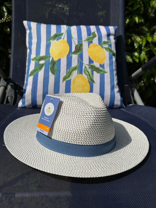Solero Sun Hat (UPF50+ & Packable) | Denim Blue & Ivory