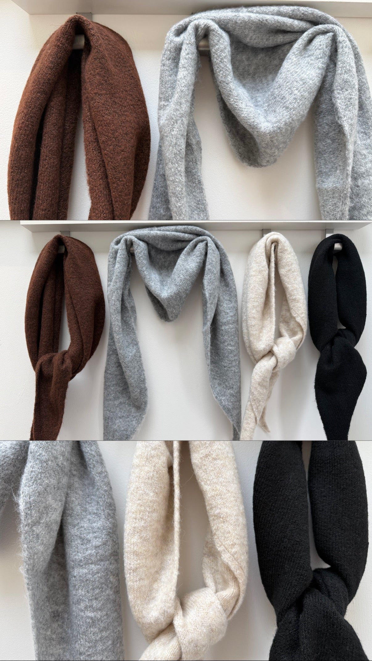 Triangle Wool Blend Neck Scarf | Grey