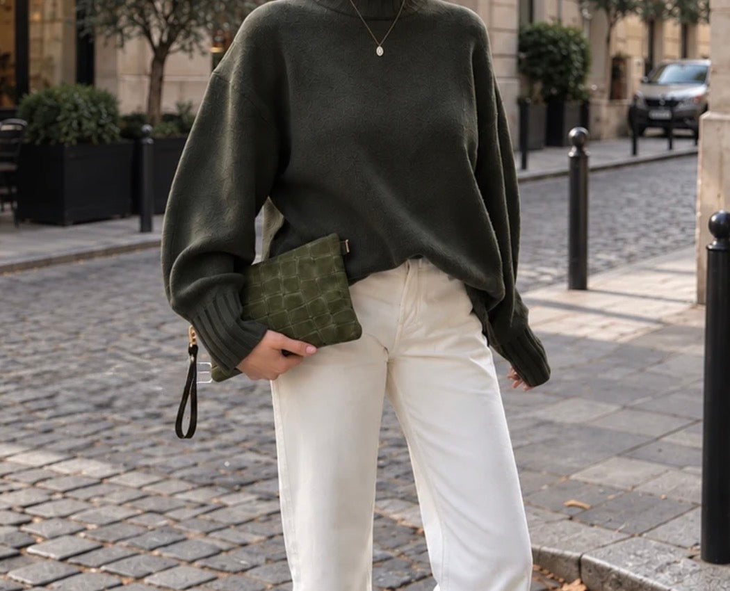 Italian Suede Multi-Way Clutch & Crossbody Bag | Taupe