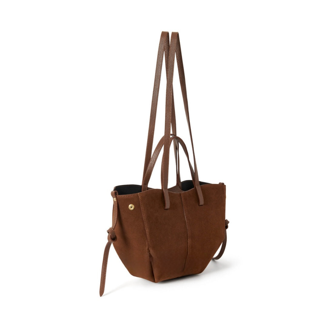 Genova Suede Tote Bag | Brown