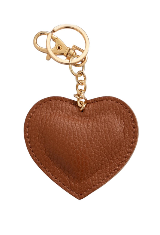 Love Heart Keyring | Tan