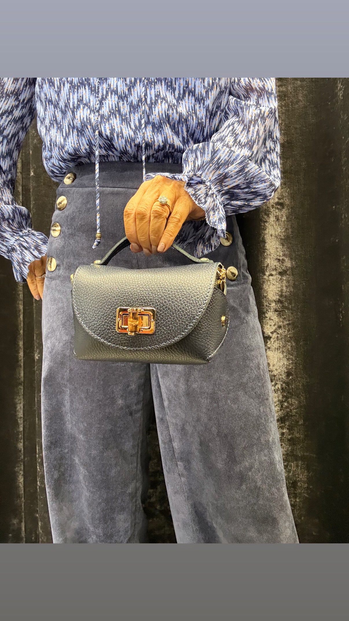 Milano Mini Leather Bag | Navy