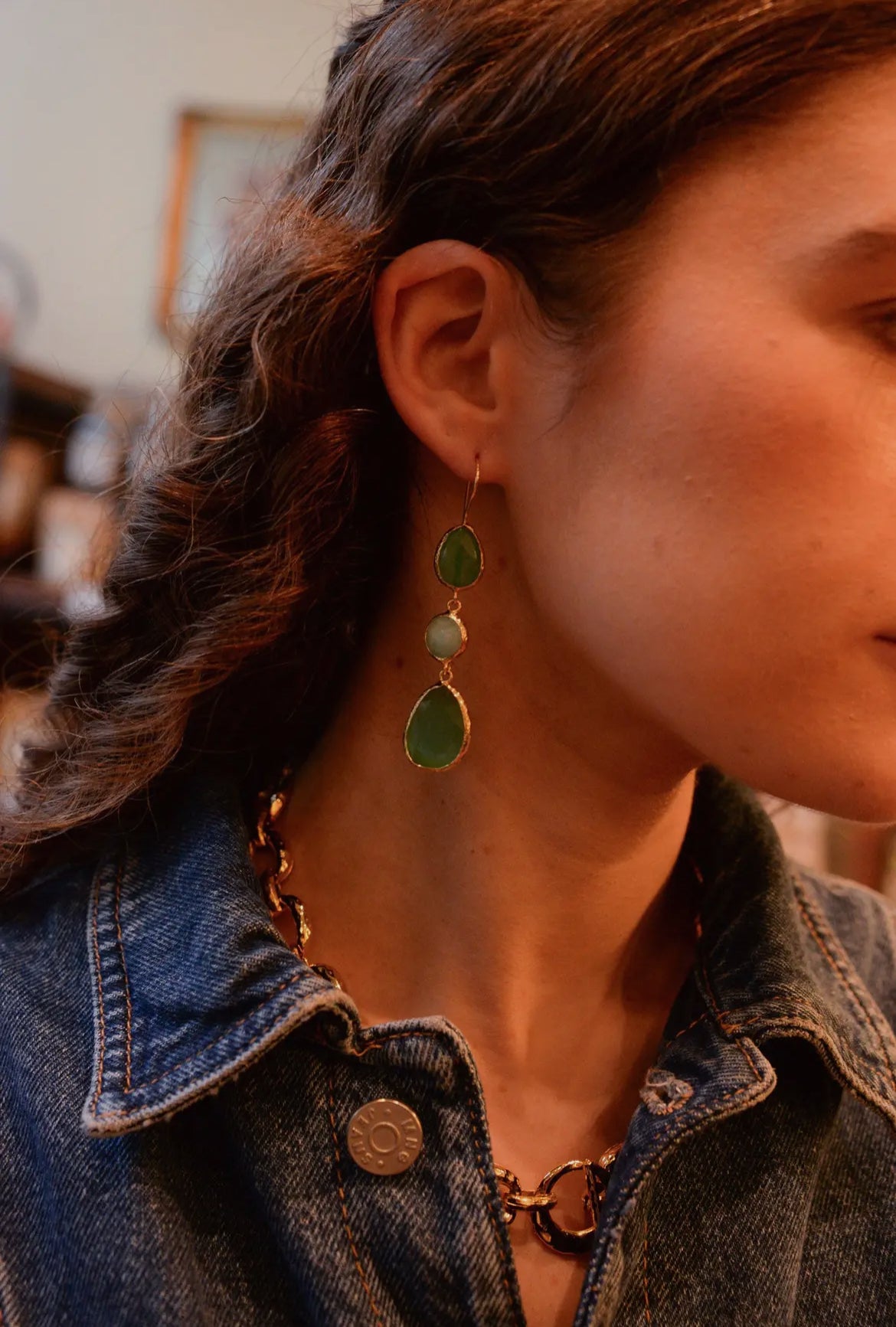 Eliza Triple Drop Earrings | Blue