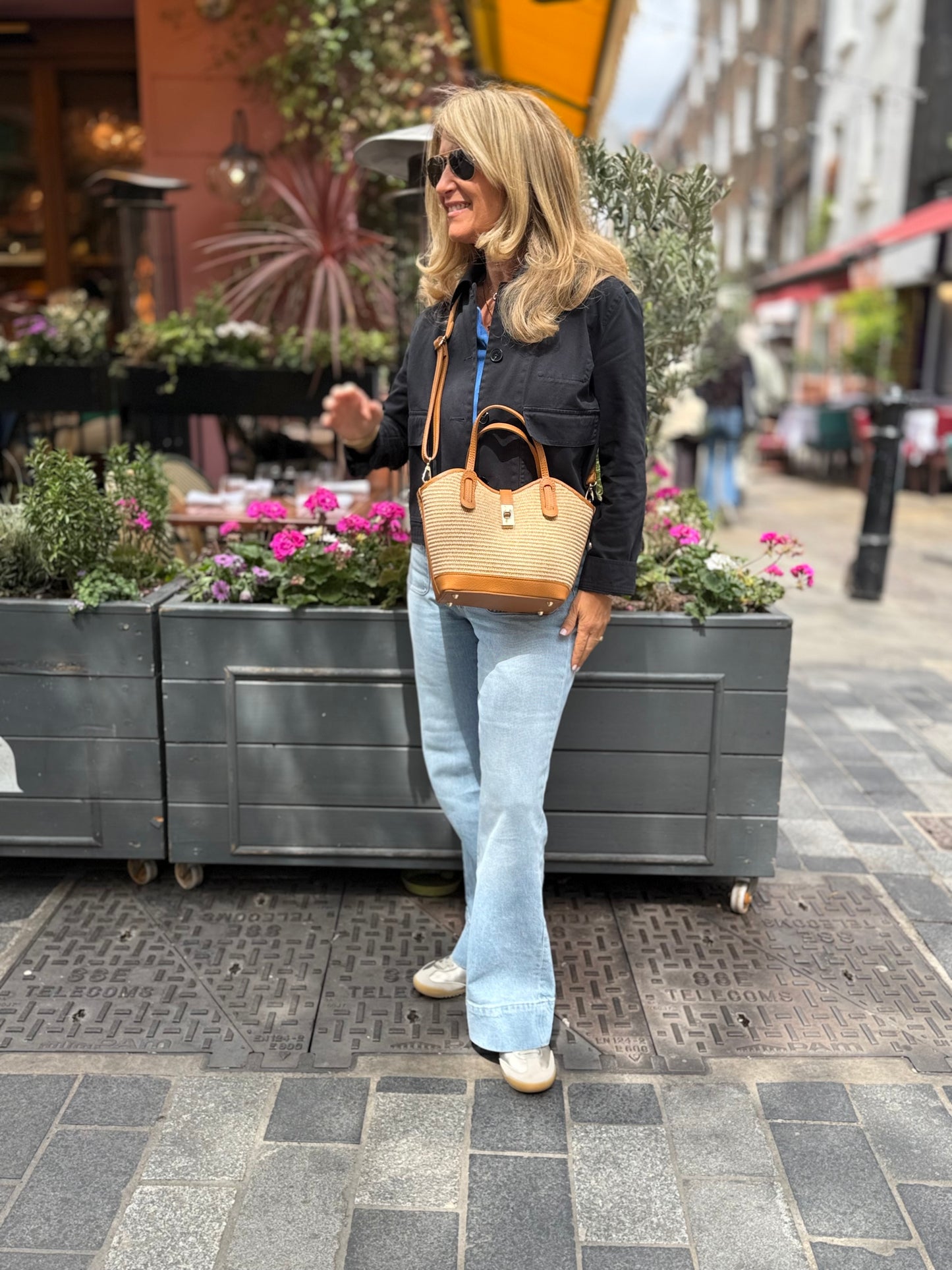 Ravello Raffia & Leather Tote | Tan