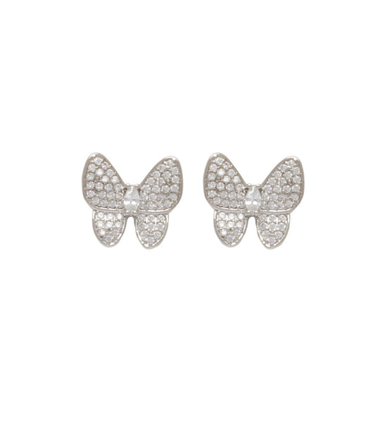 Butterfly Stud Earrings | Silver