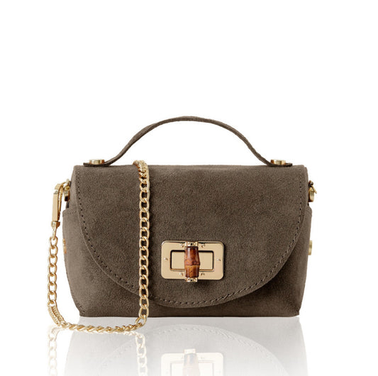 Milano Mini Suede Bag | Taupe