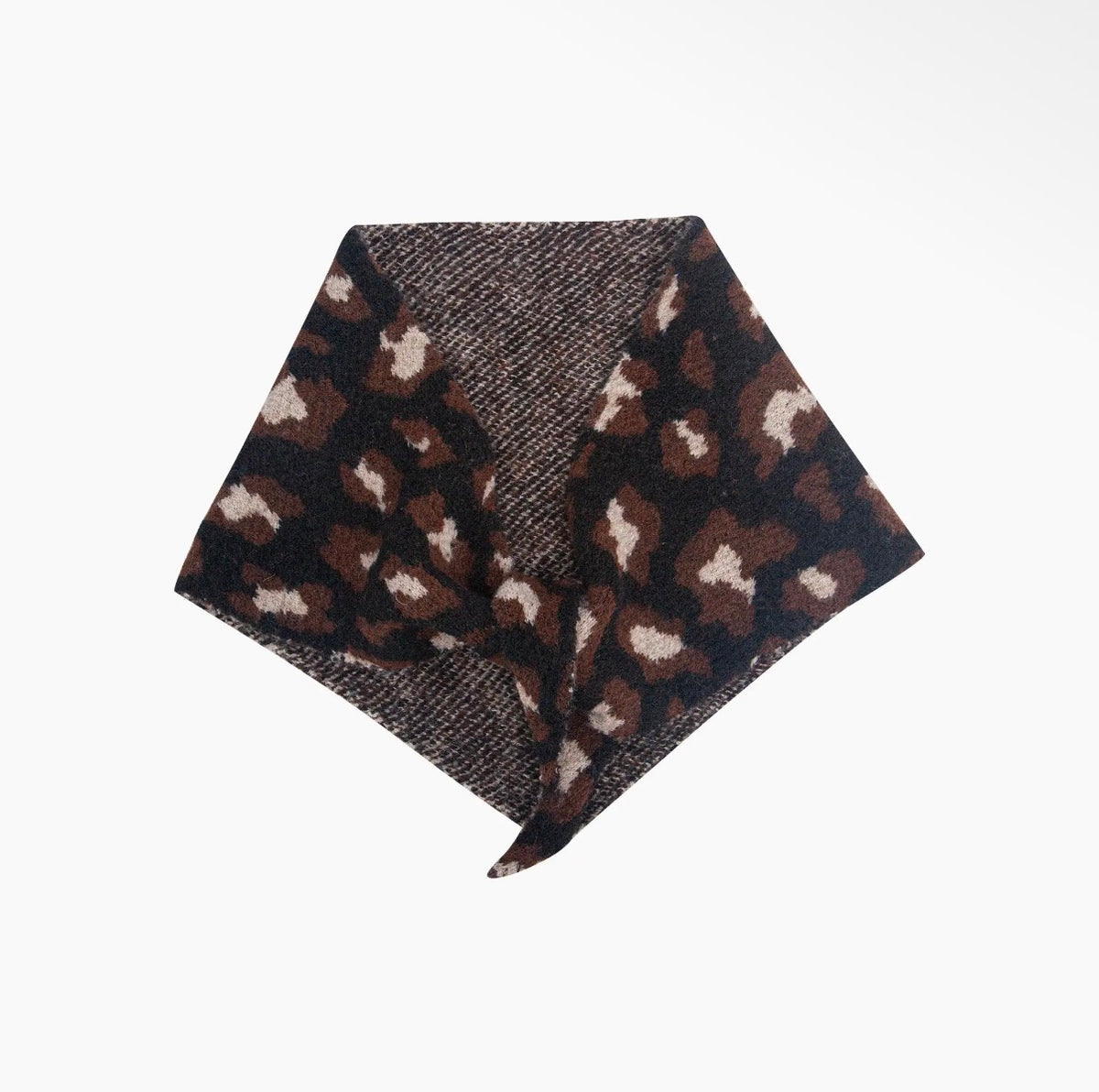Leopard Triangle Scarf | Black & Brown