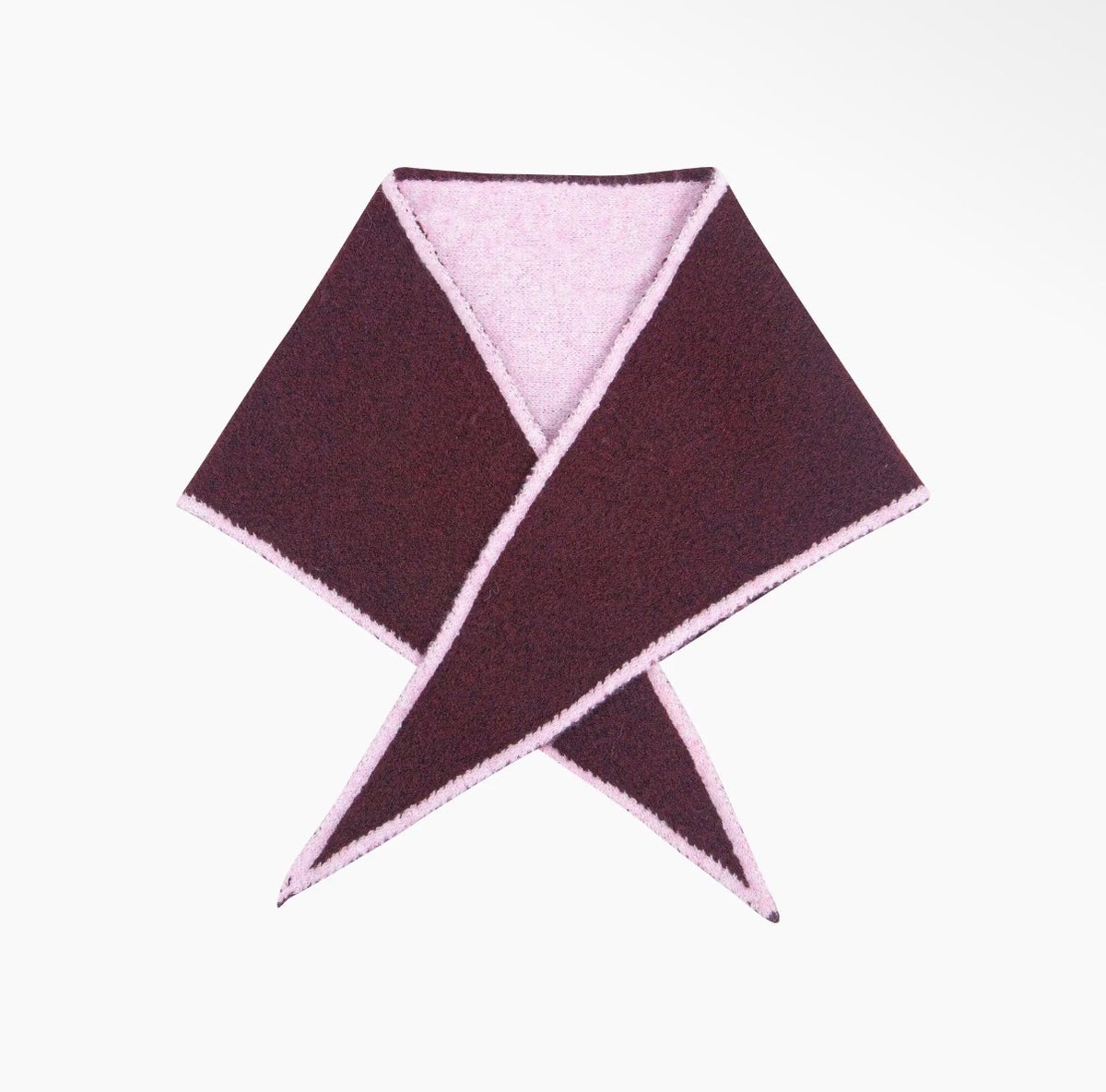 Contrast Trim Triangle Scarf | Berry + Pink