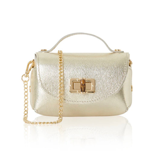 Milano Mini Leather Bag | Gold