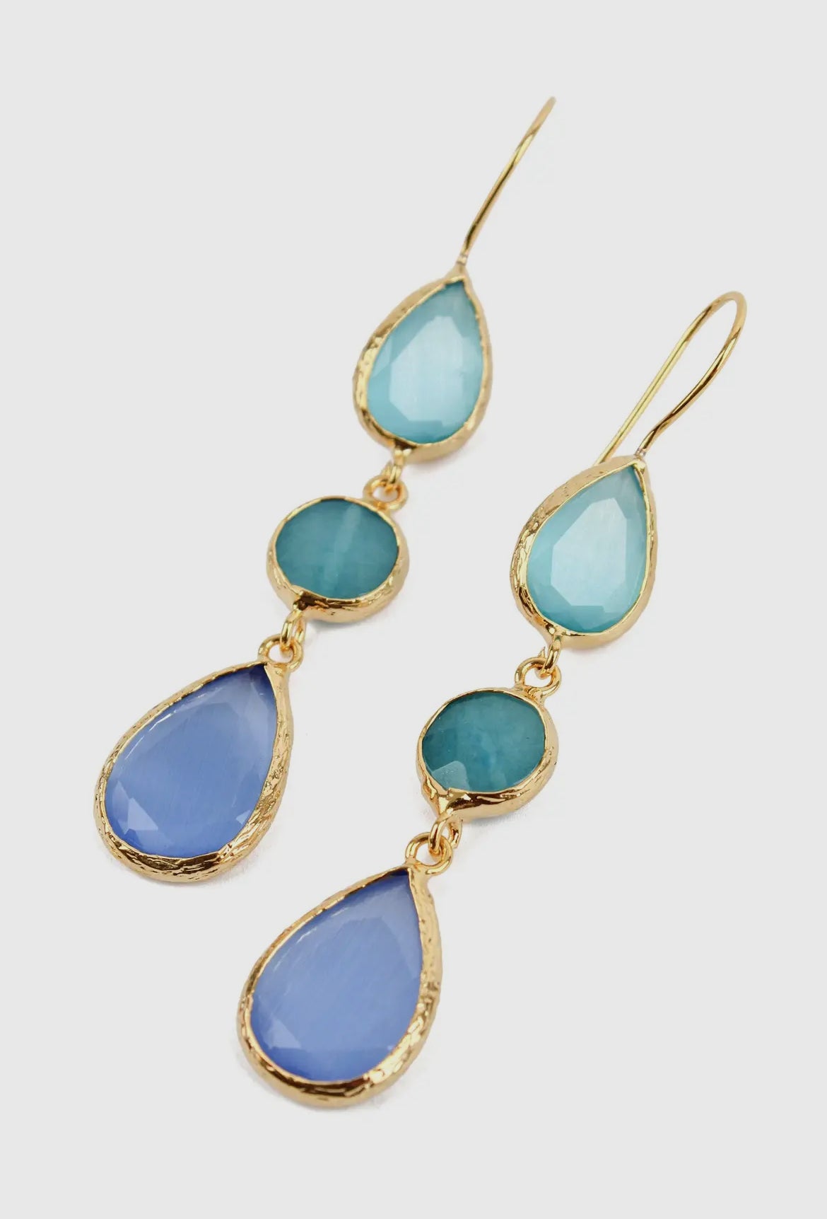 Eliza Triple Drop Earrings | Blue