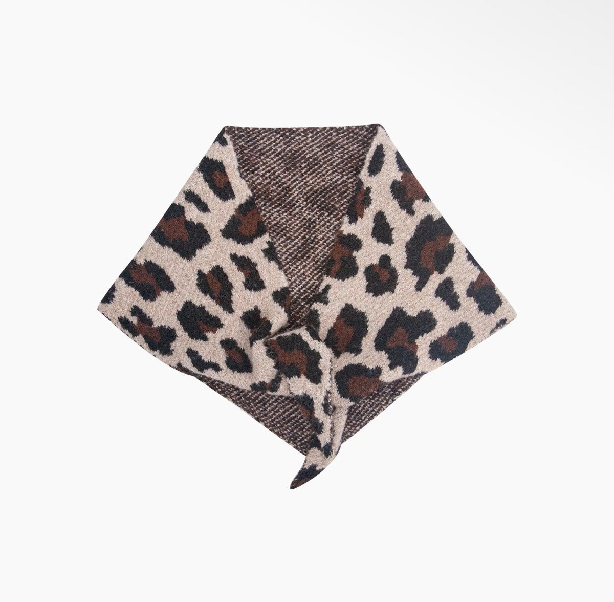 Leopard Triangle Scarf | Beige