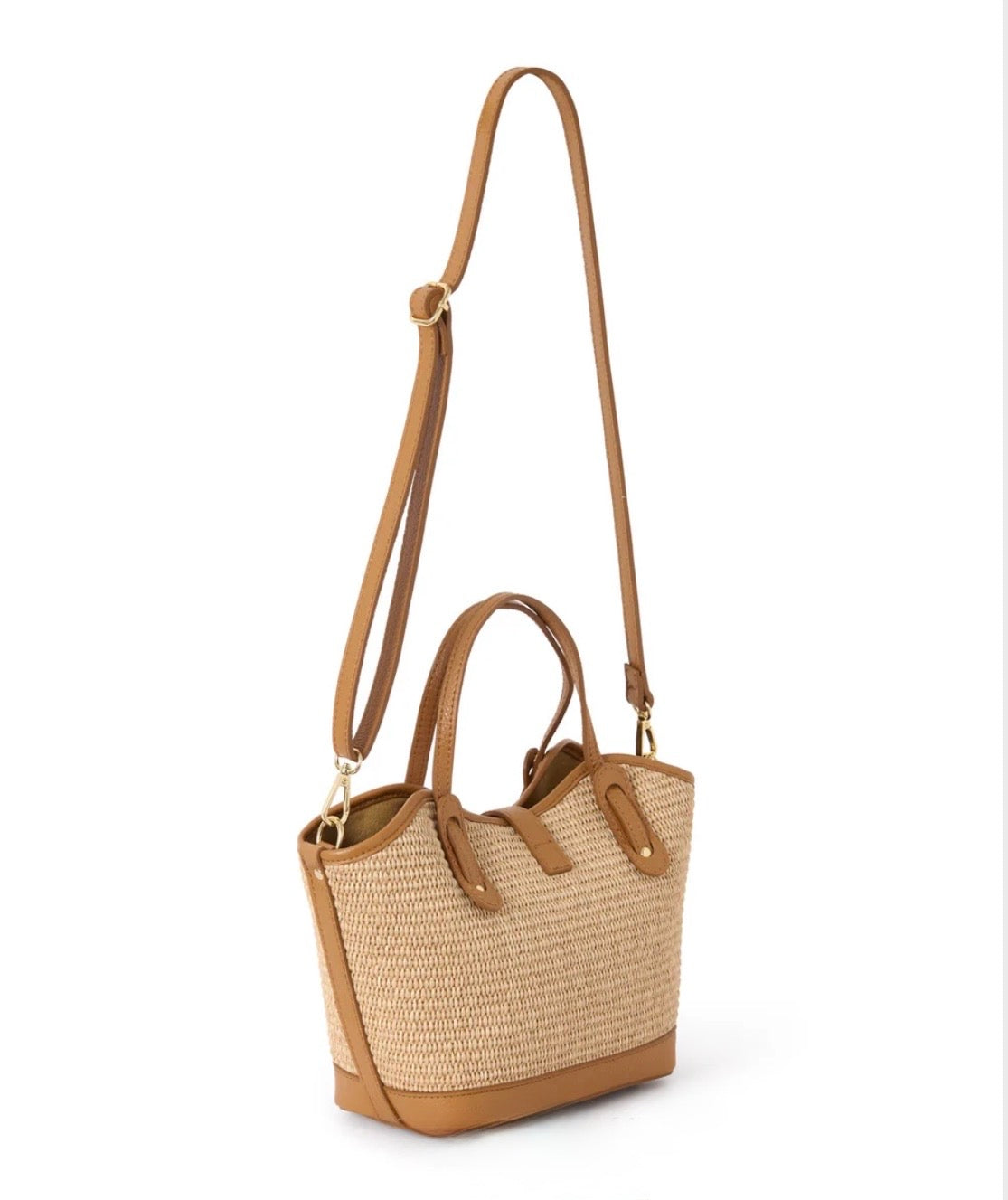 Ravello Raffia & Leather Tote | Tan