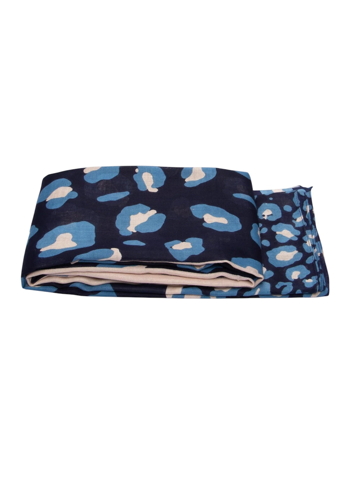 Lydia Leopard Print Scarf | Navy Blue