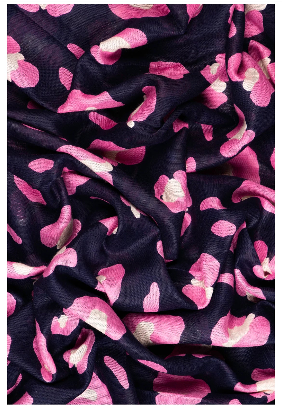 Lydia Leopard Print Scarf | Navy & Pink