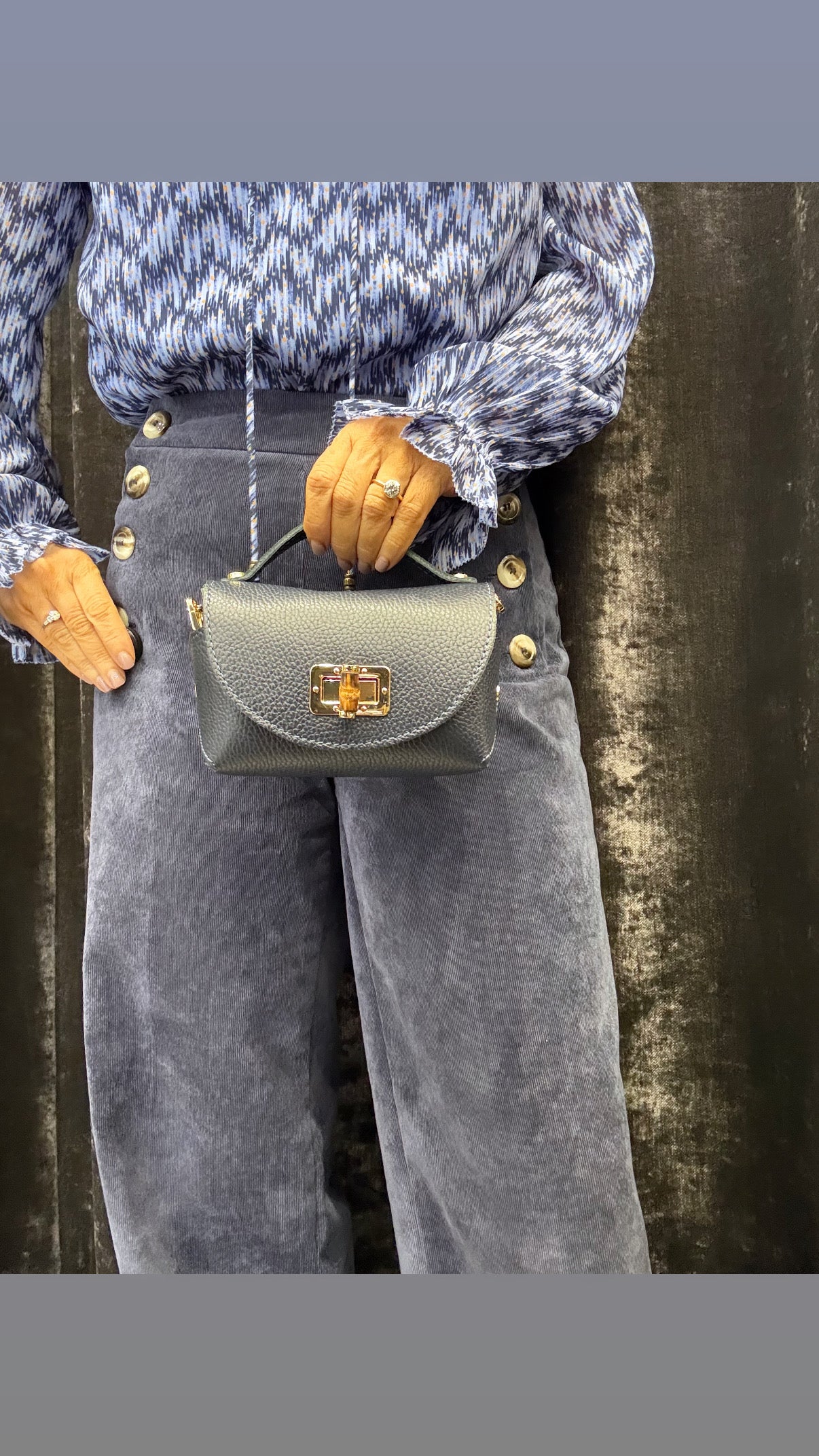 Milano Mini Leather Bag | Navy