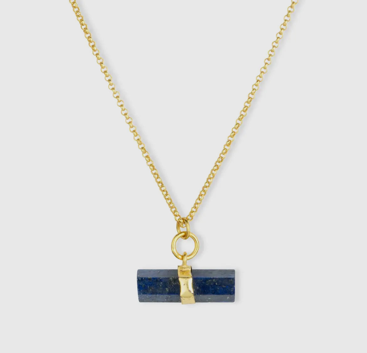 Renee Gemstone Bar Necklace Lapis Lazuli