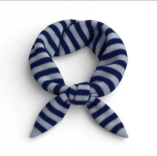 Striped Triangular Neck Scarf | Blue
