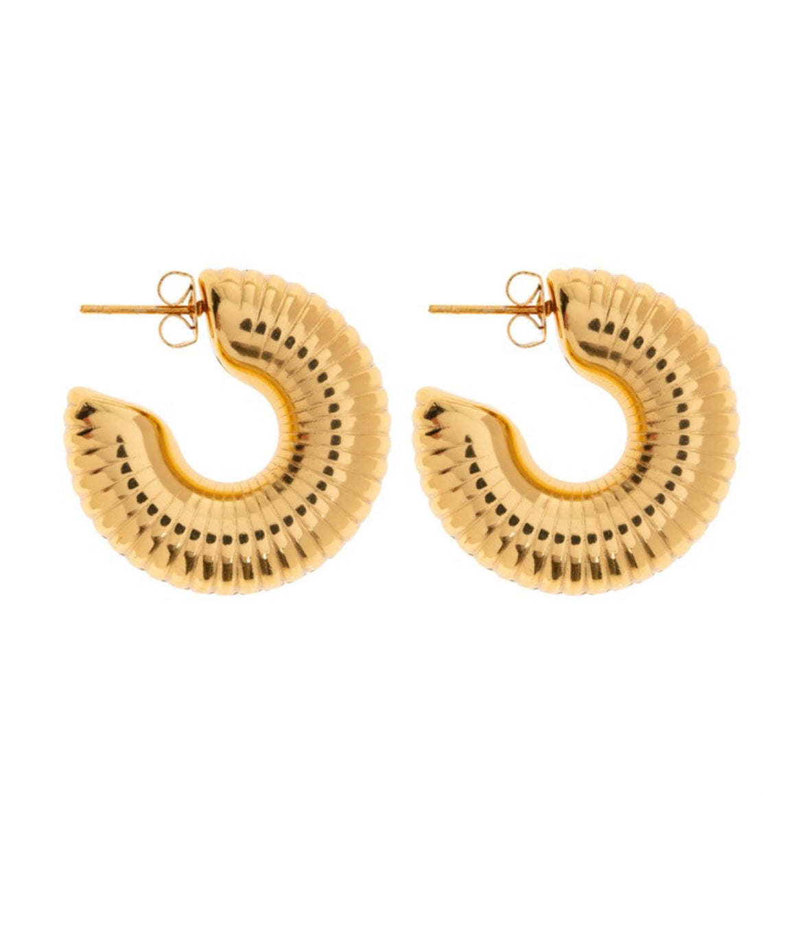 Nala Chunky Ribbed Hoop Earrings