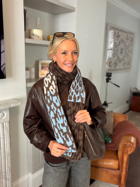 Caroline Leopard Scarf