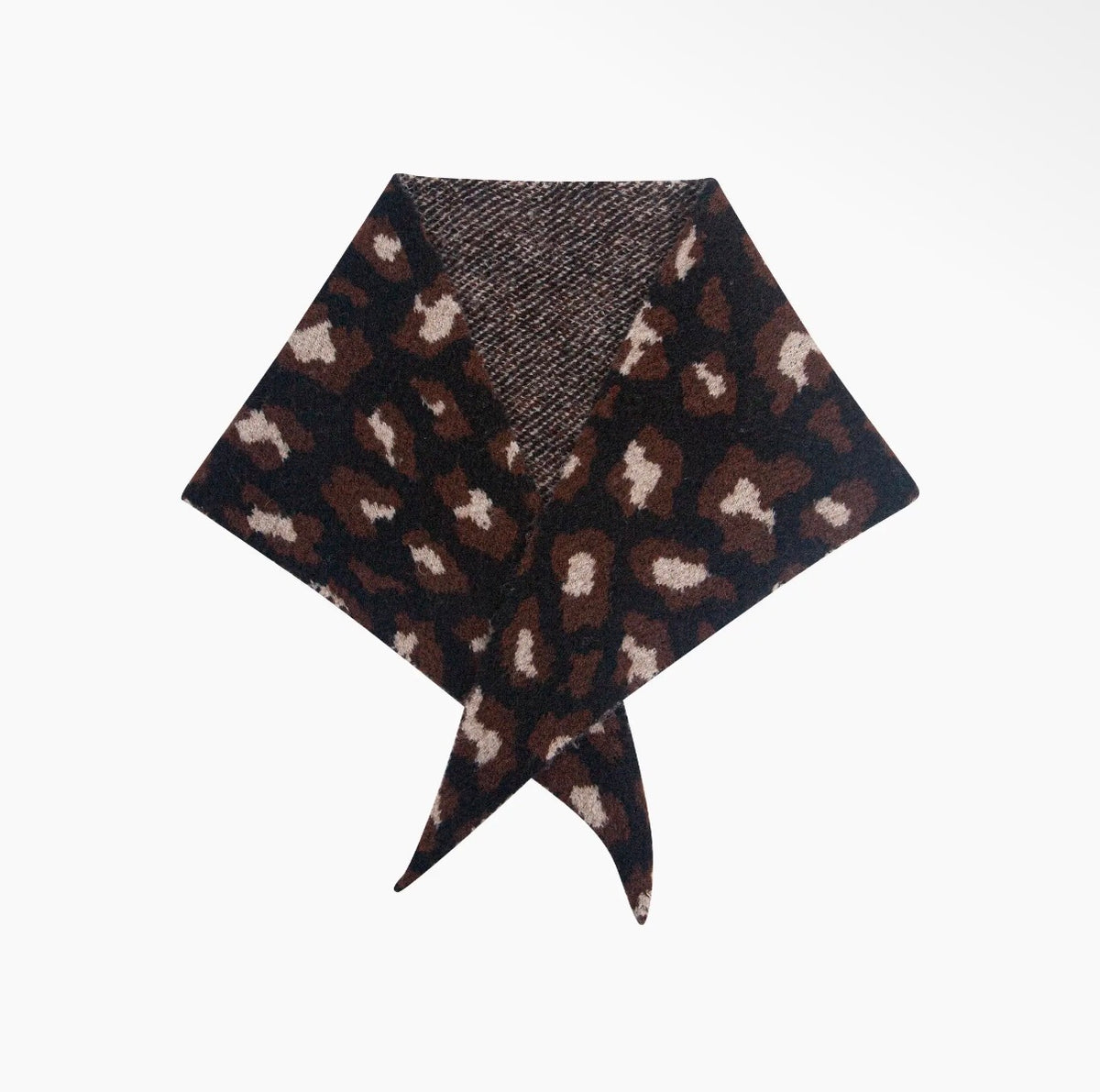 Leopard Triangle Scarf | Black & Brown