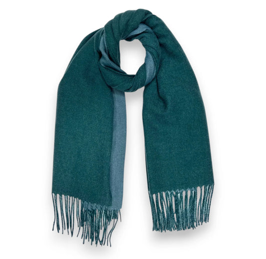 Two-Tone Cashmere Blend Scarf | Teal
