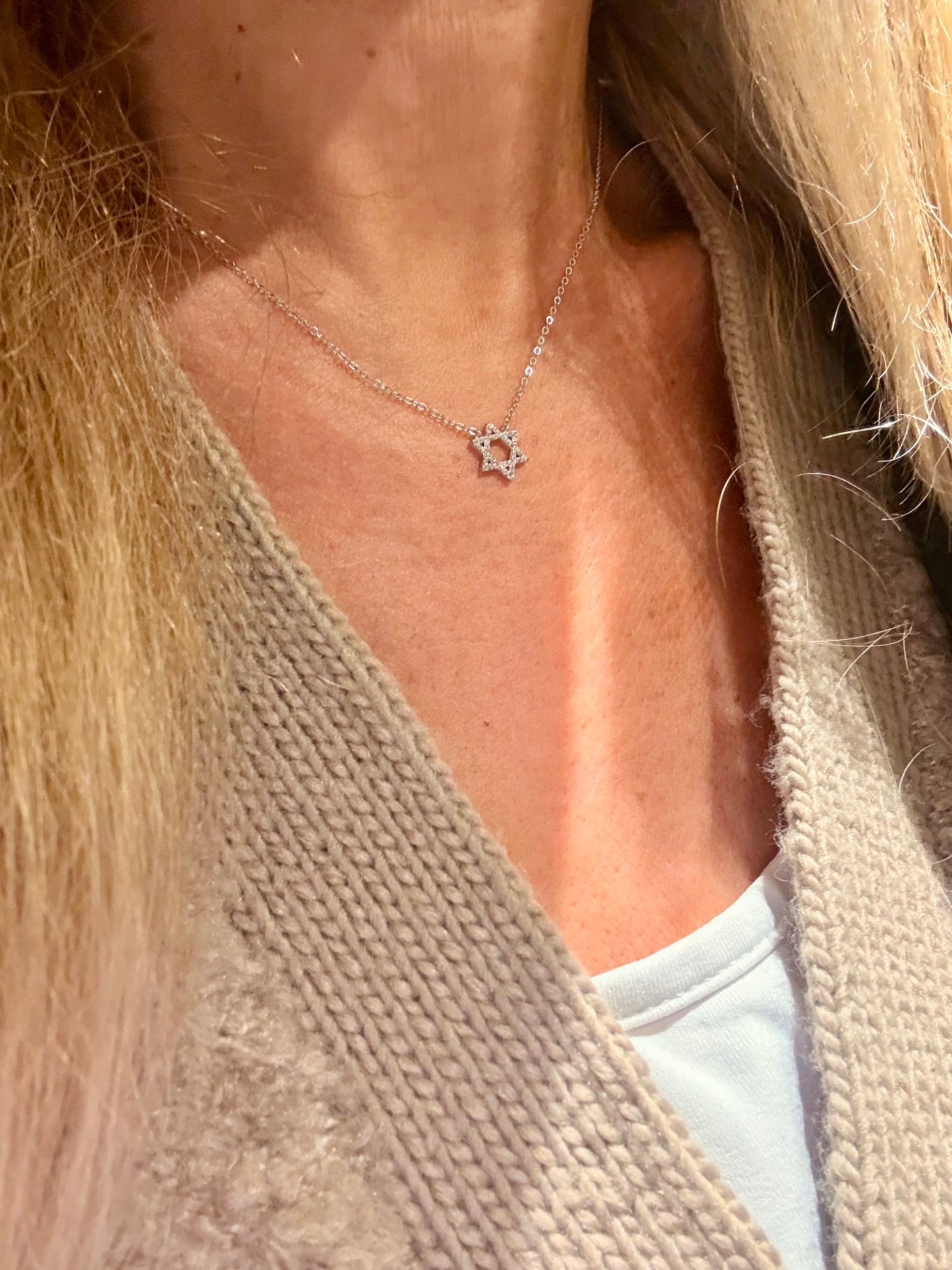 Pave Star of David Necklace | Gold or Silver