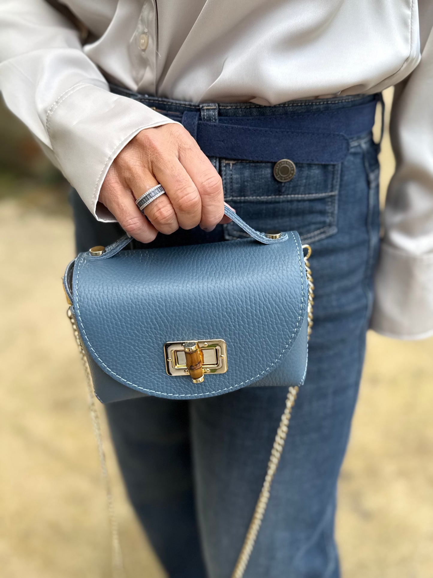 Milano Mini Leather Bag | Gold