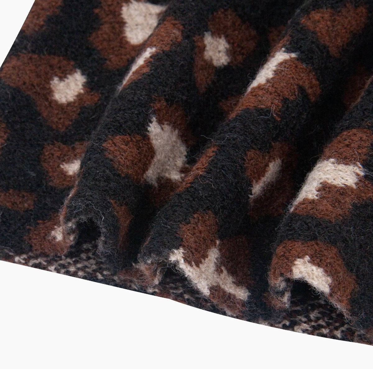 Leopard Triangle Scarf | Black & Brown