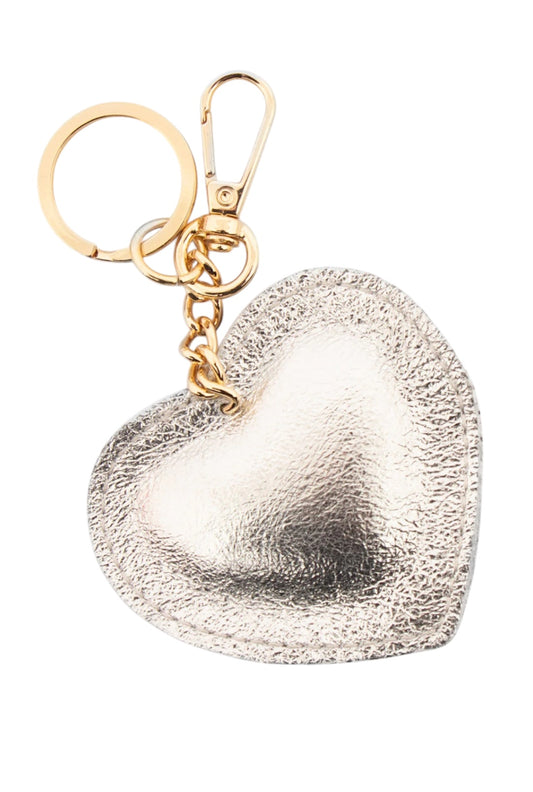 Love Heart Keyring | Metallic Silver