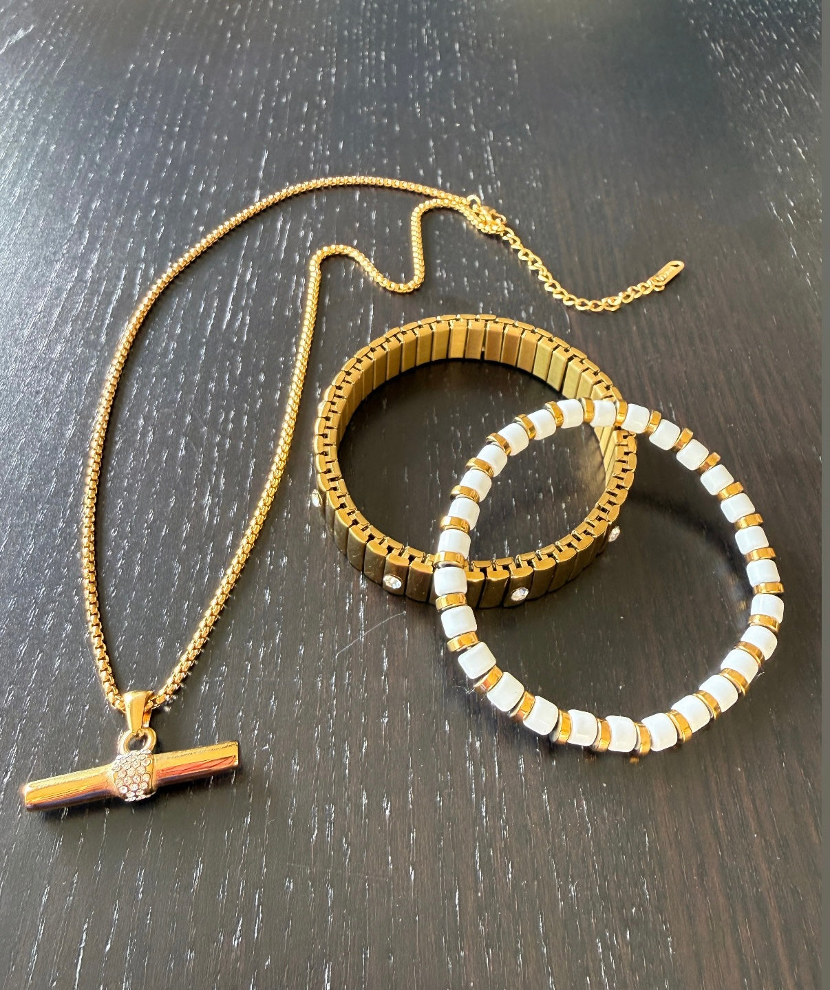 Crystal T-Bar Necklace