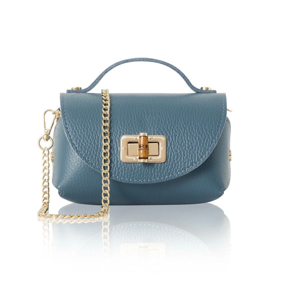 Milano Mini Leather Bag | Denim Blue