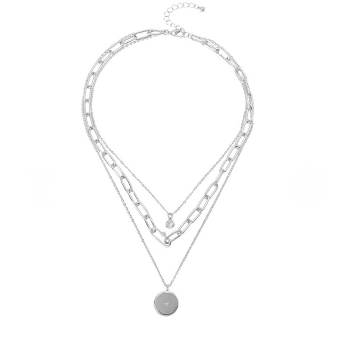 Aurora Layered Silver  Necklace