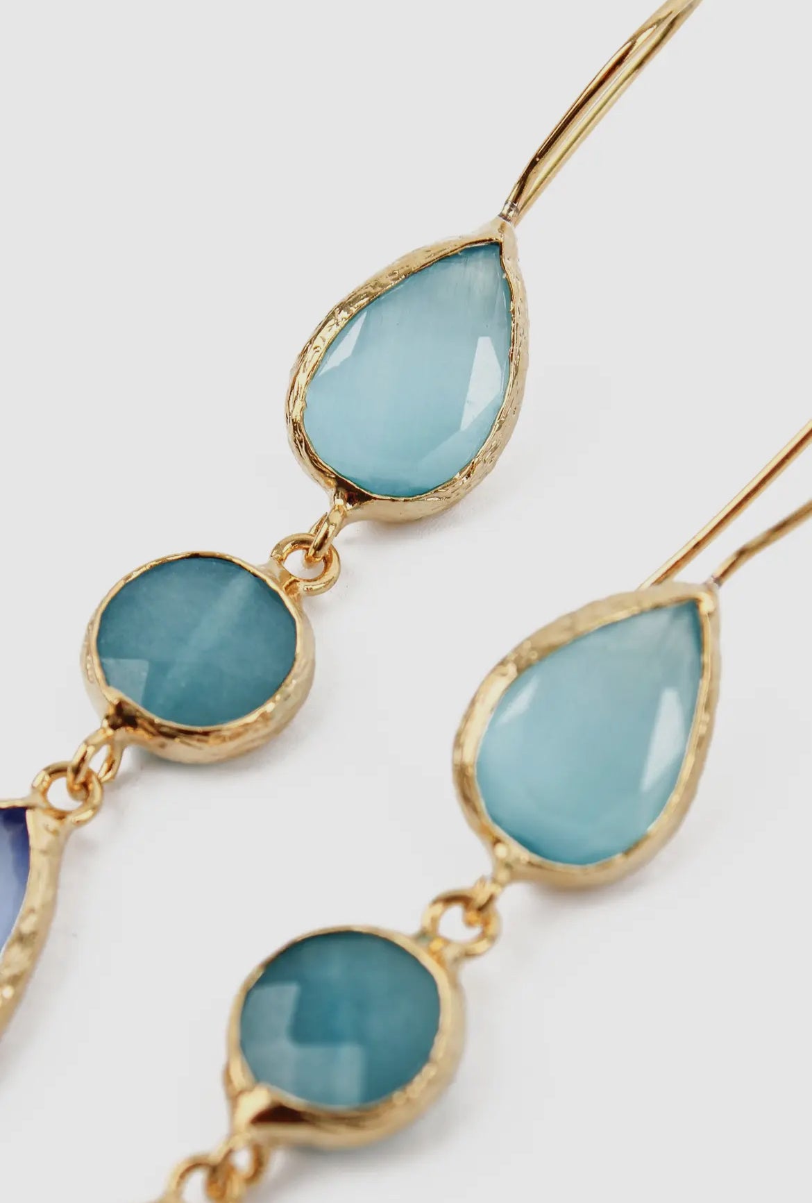 Eliza Triple Drop Earrings | Blue