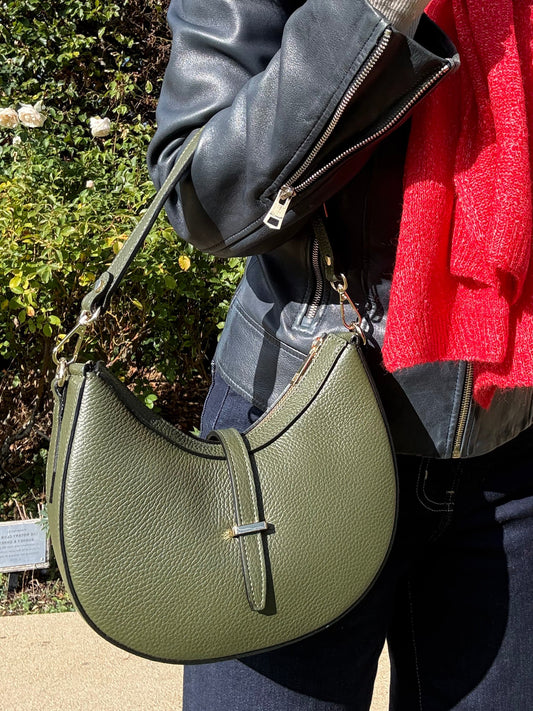 Crescent Shoulder/Crossbody Bag | Olive