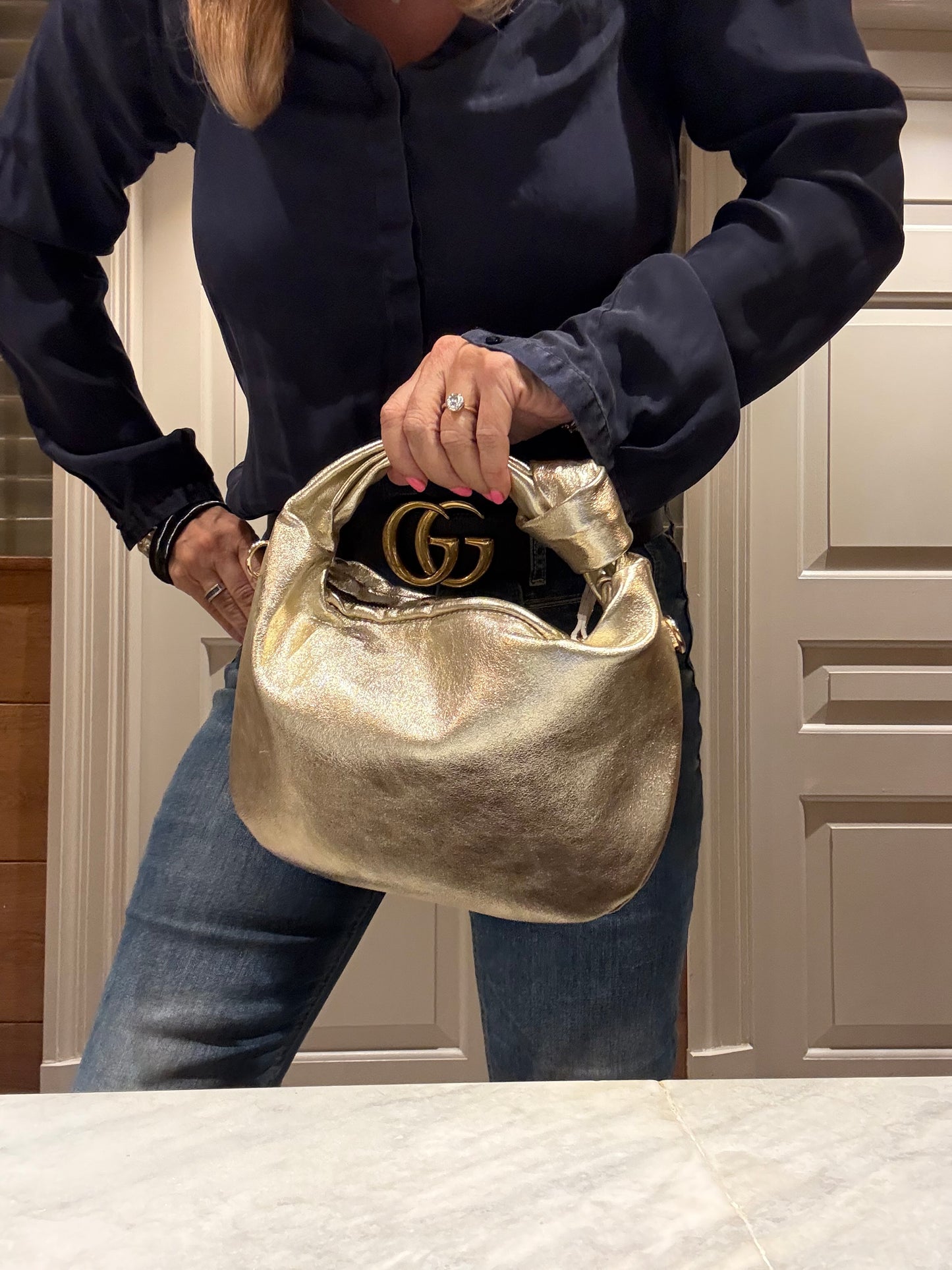Tuscany Leather Hobo Bag | Gold