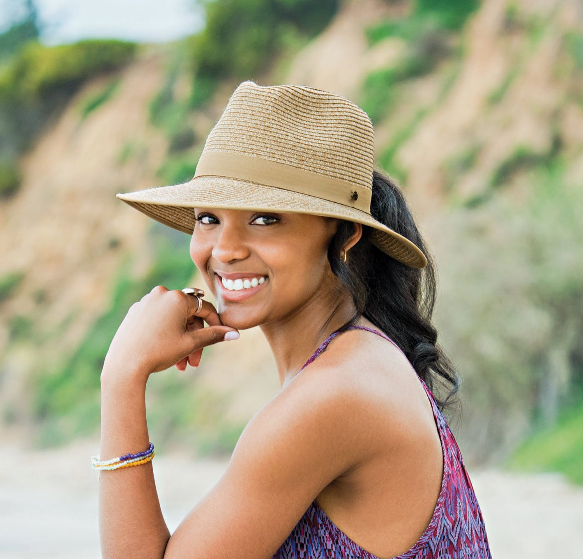 Ponytail Sun Hat (UPF50+ & Packable) | Black