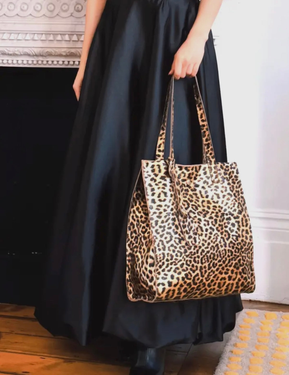 Leopard Print Leather Shopper