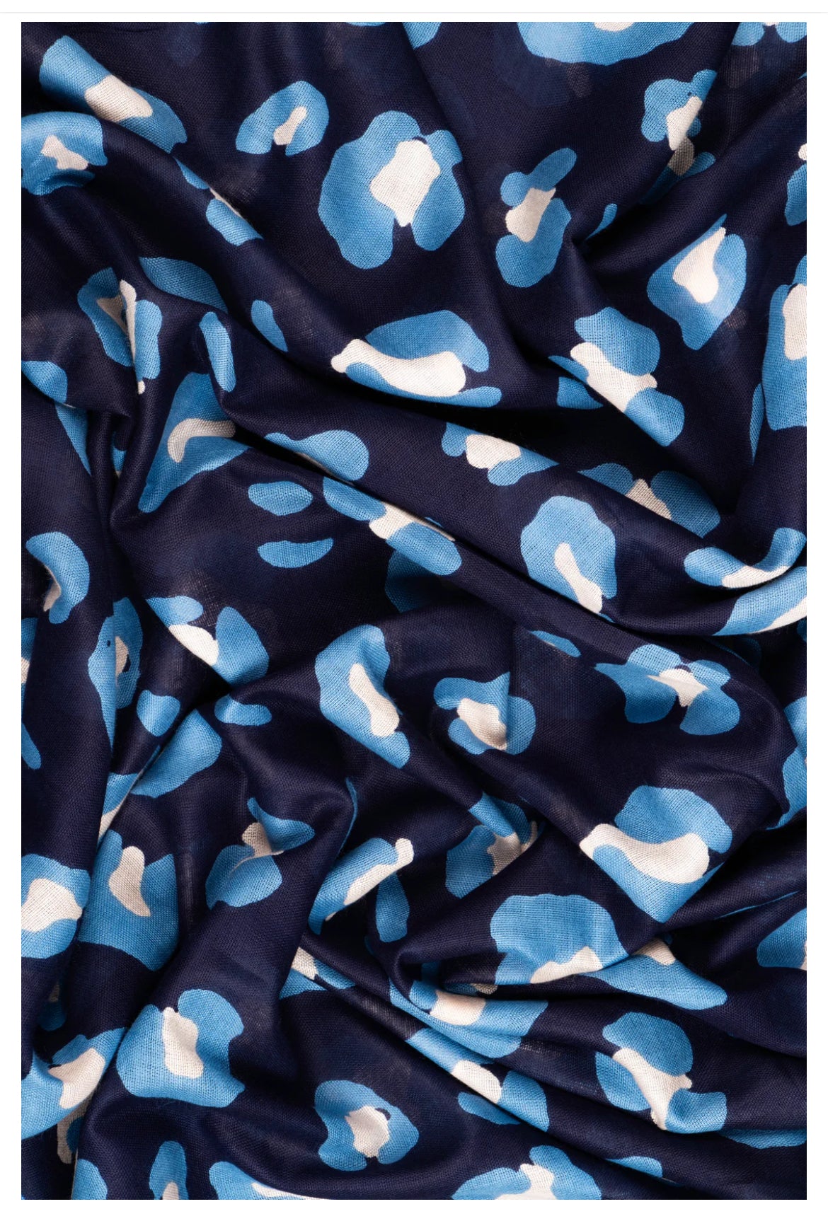 Lydia Leopard Print Scarf | Navy Blue