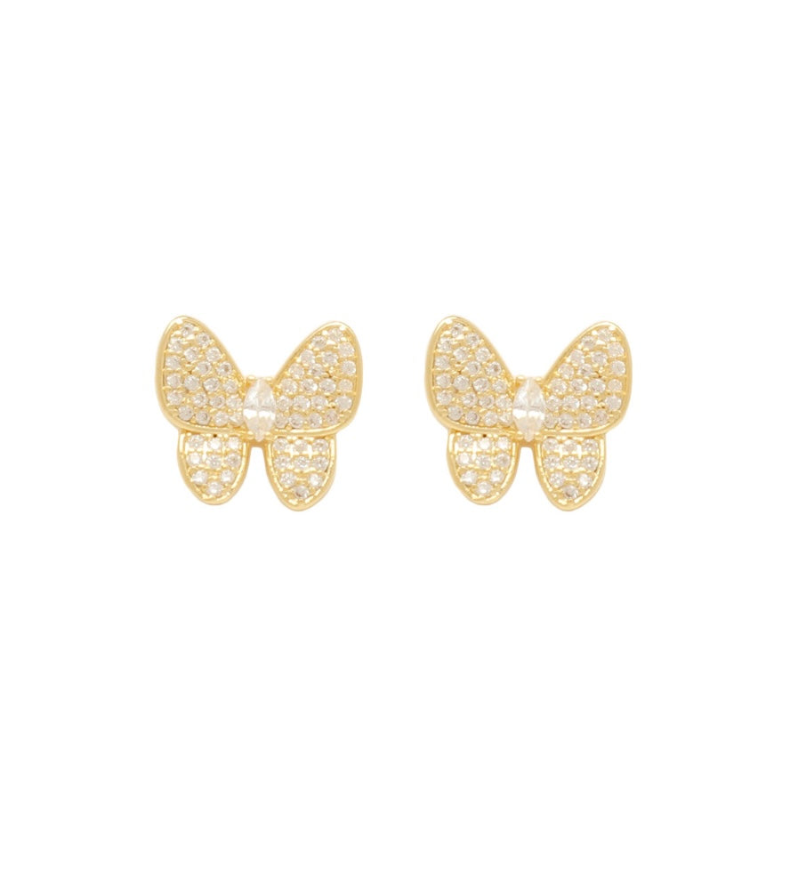 Butterfly Stud Earrings | Gold