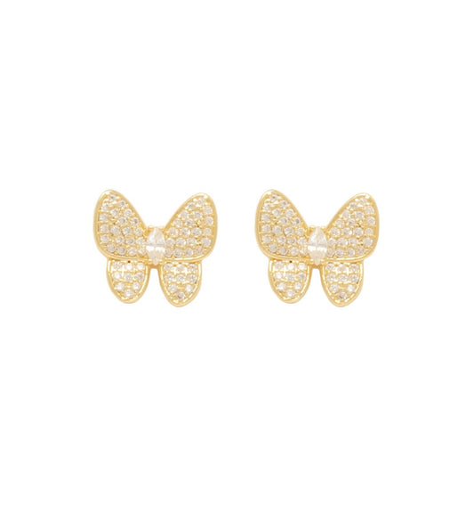 Butterfly Stud Earrings | Gold