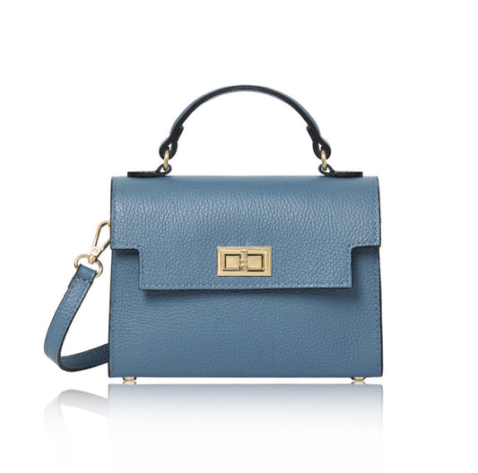 Firenze Leather Box Bag | Denim Blue