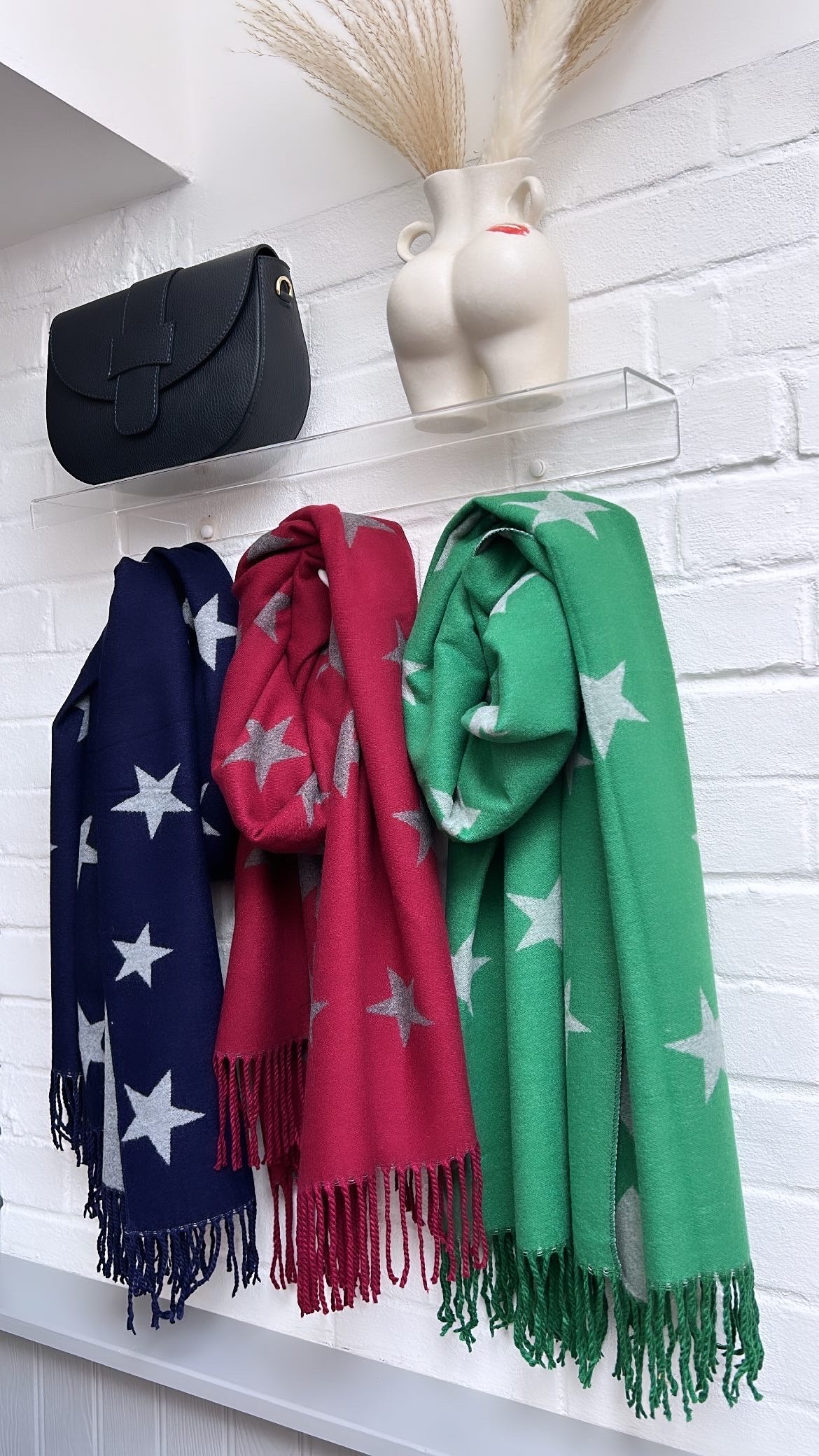 Star Cashmere Blend Reversible Scarf | Green