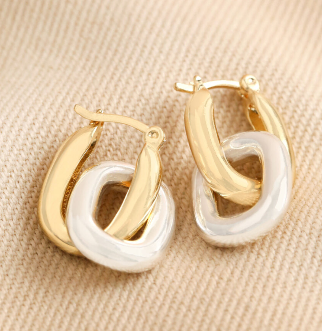 Coming Soon - Double Huggie Oval Hoops | Gold & Silver