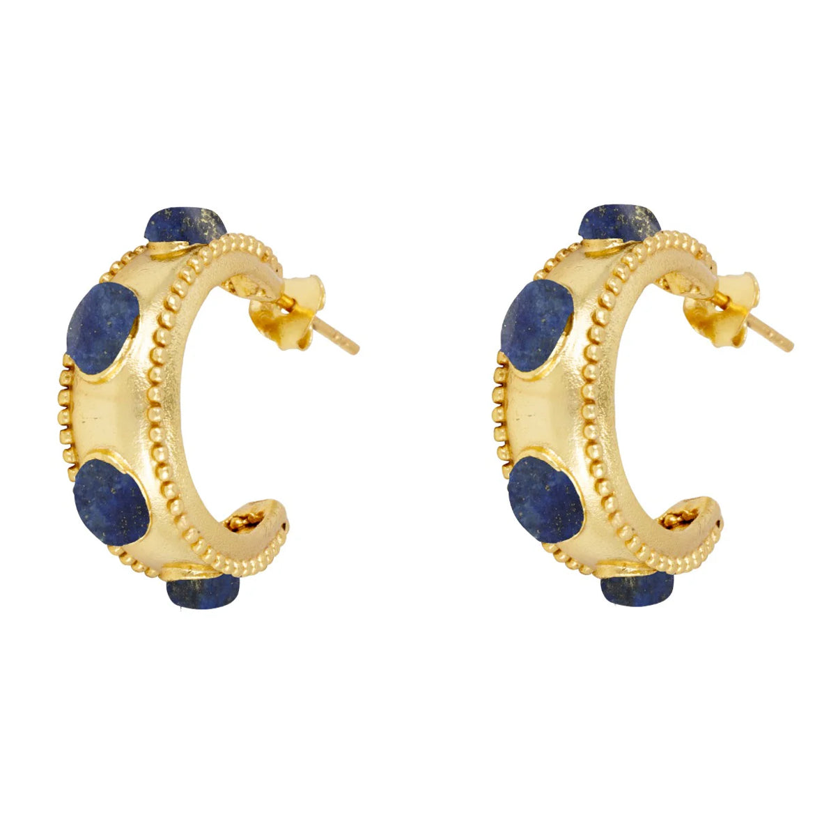 Renee Lapis Hoop Earrings | Navy