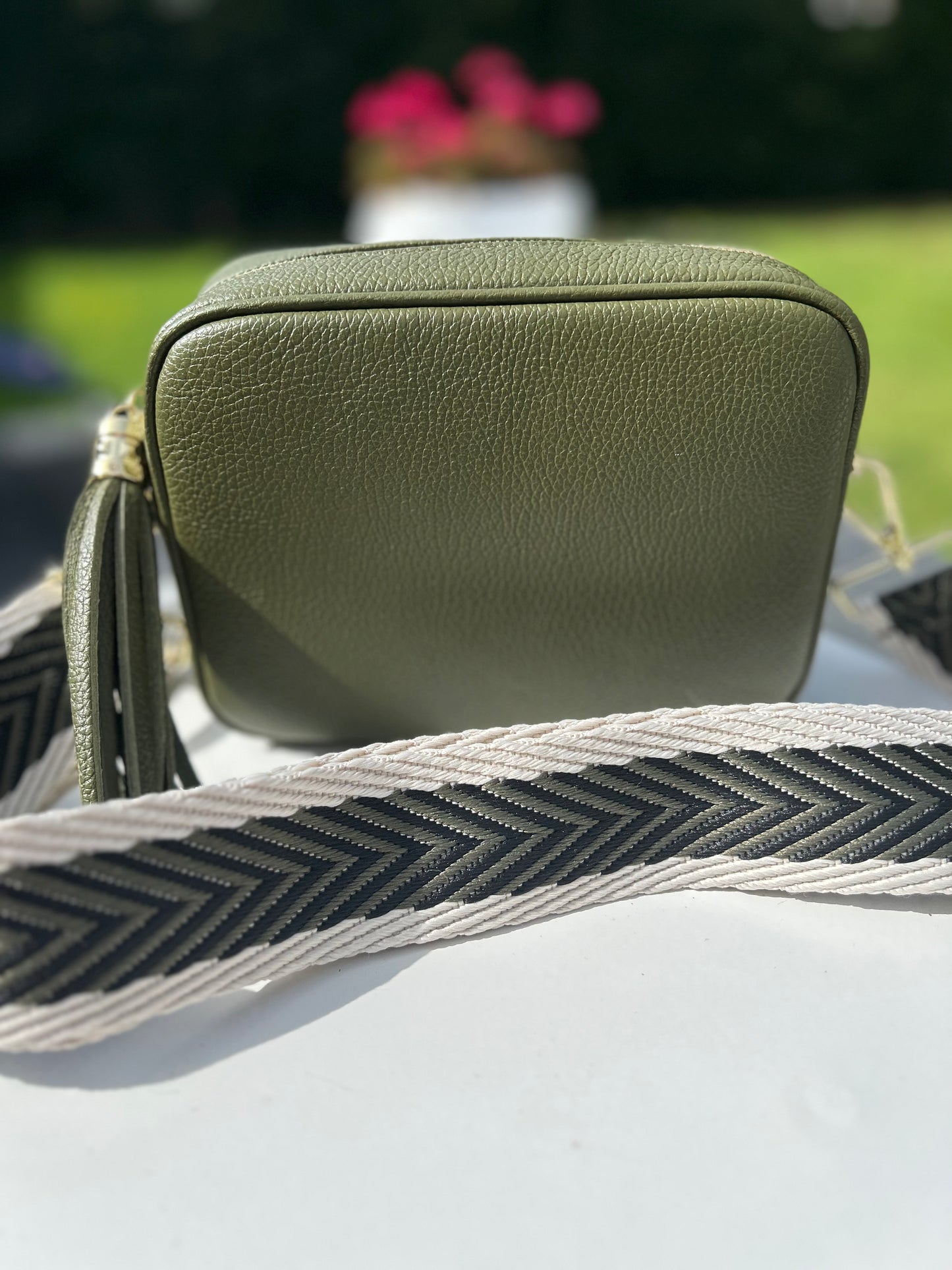 Lottie Leather Camera Bag | Khaki Green