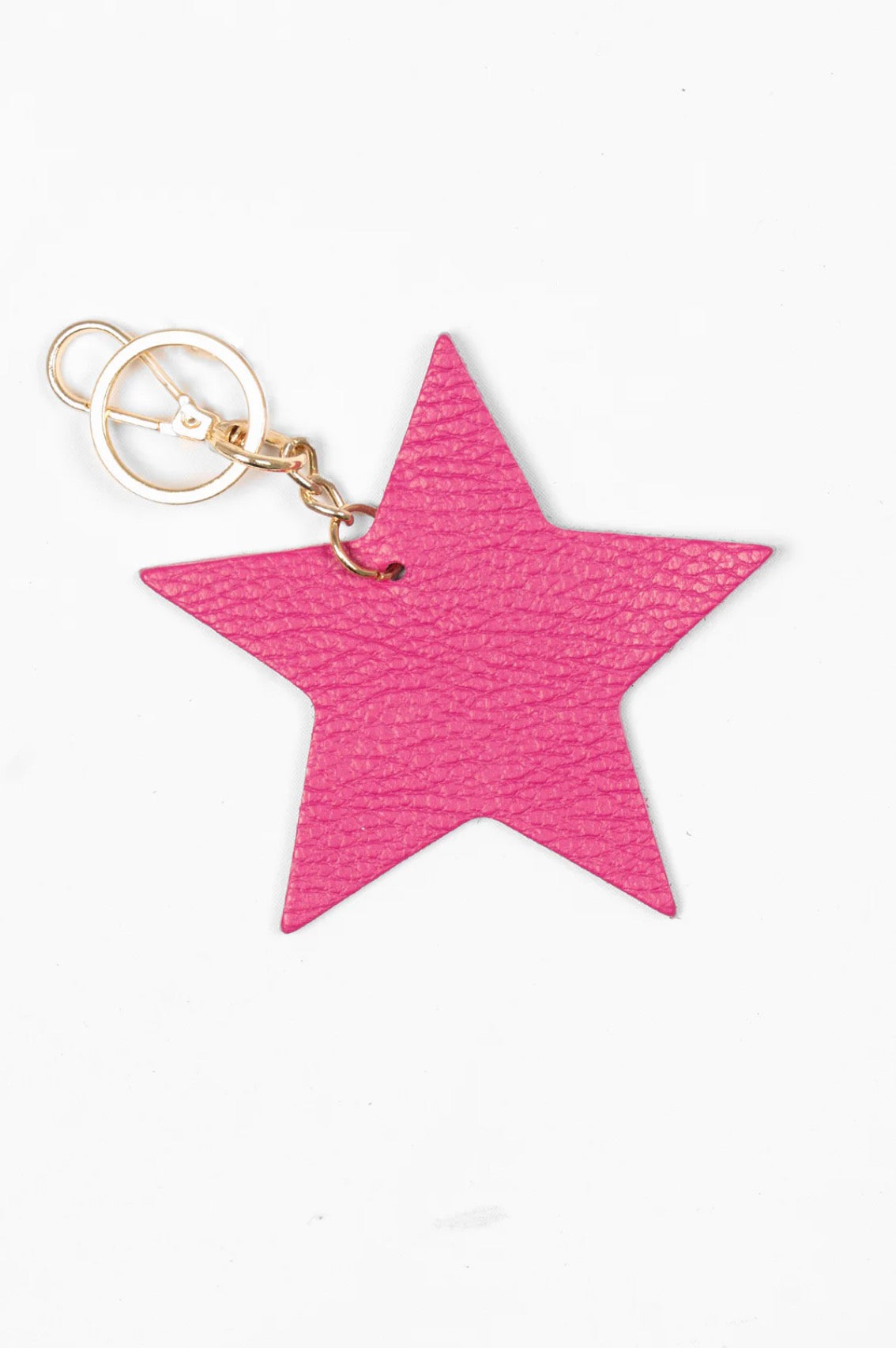 Superstar Leather Keyring | Pink