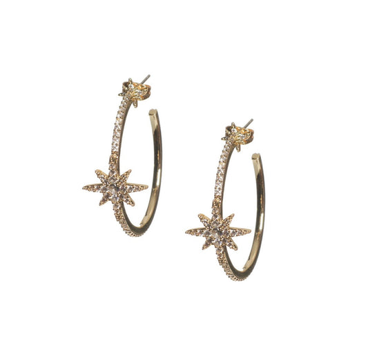 Starry Night Hoop Earrings | Gold