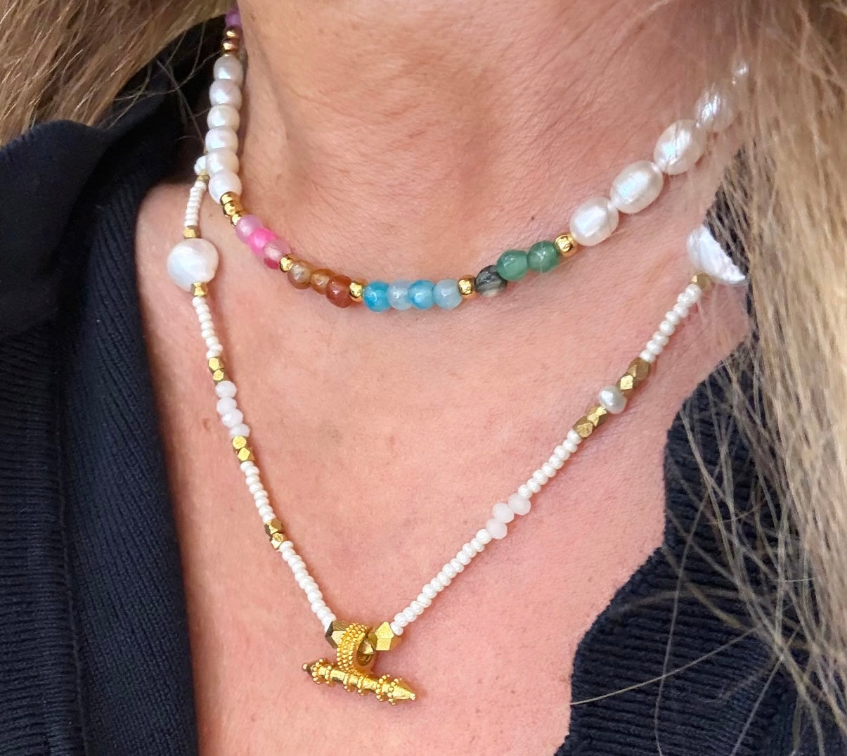 Iris Rainbow and Mother of Pearl Necklace